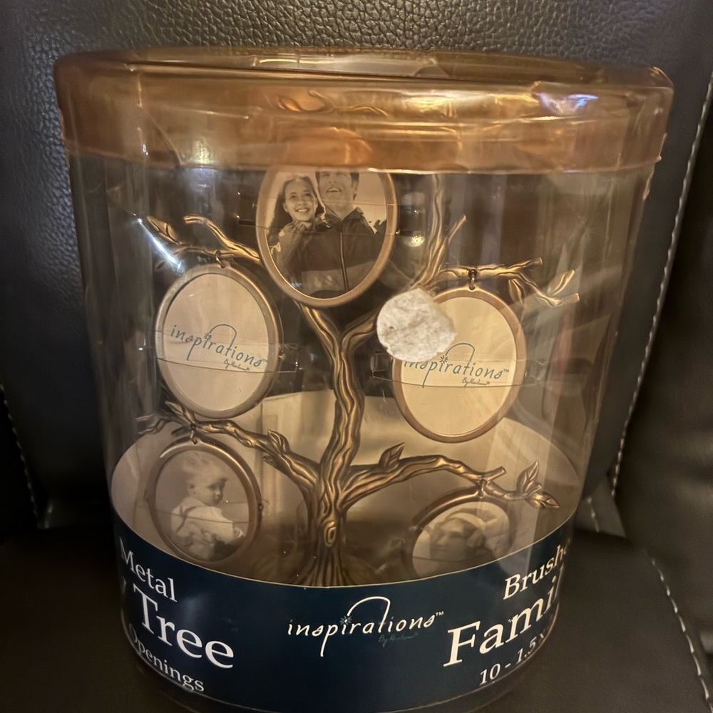 Inspirations by Burnes Brushed Metal Double Sided Family Tree Photo Frame